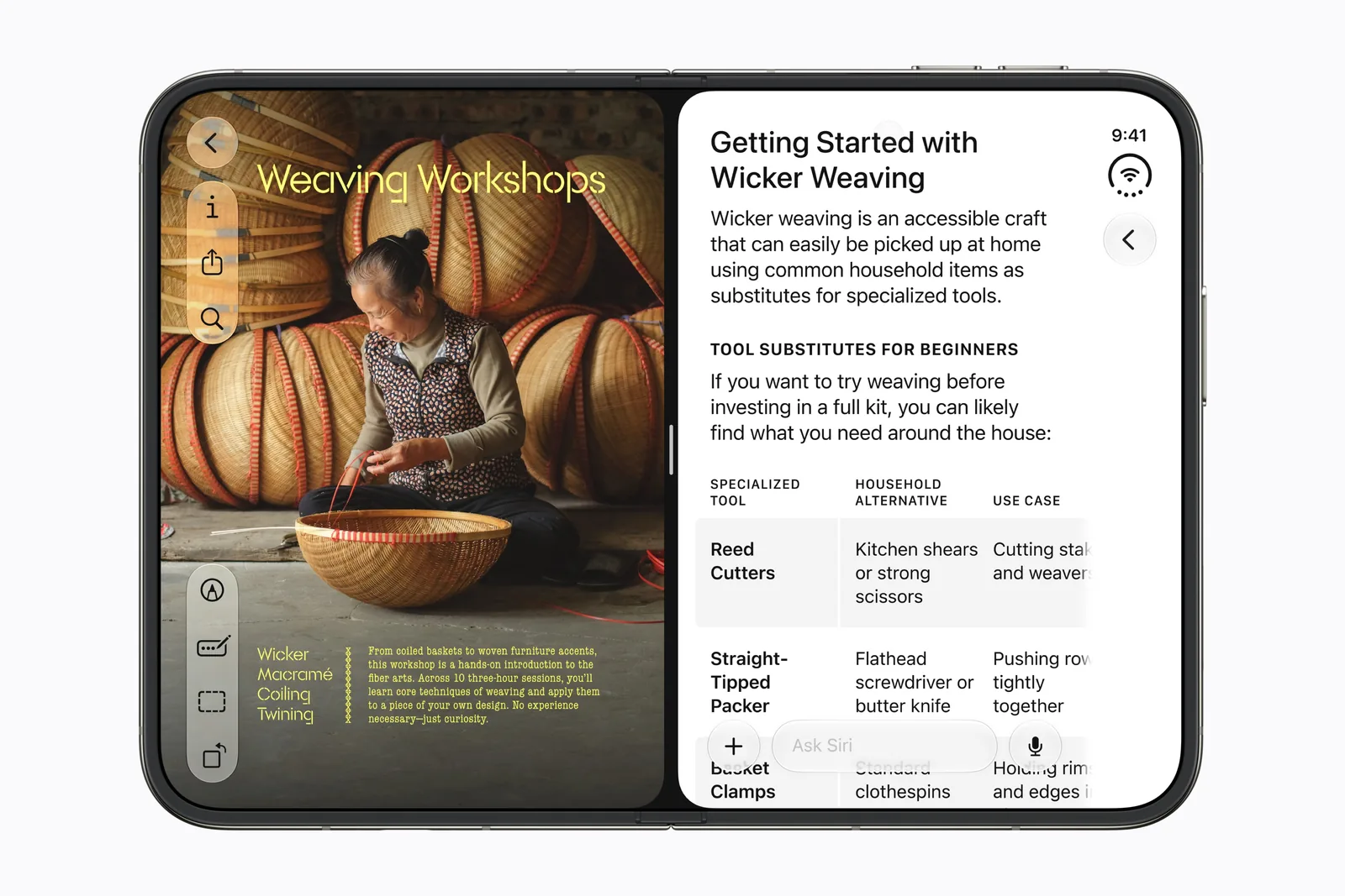 Two apps side by side on the iPhone Duo's inner display