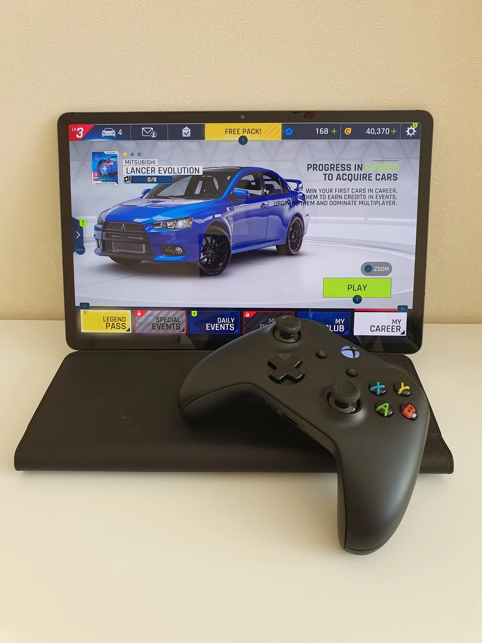 Galaxy Tab S7+ running Asphalt 9